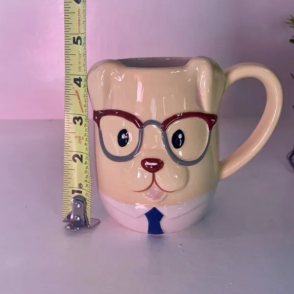 MUG Tag Dog 3D Coffee Mug • Glasses & Tie • Novelty Cup • Dad • Office  Work - Picture 5 of 5